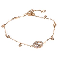 Gucci Rose Gold Diamond Interlocking G Bracelet