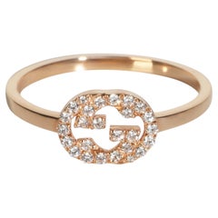 Gucci Rose Gold Diamond Interlocking G Ring