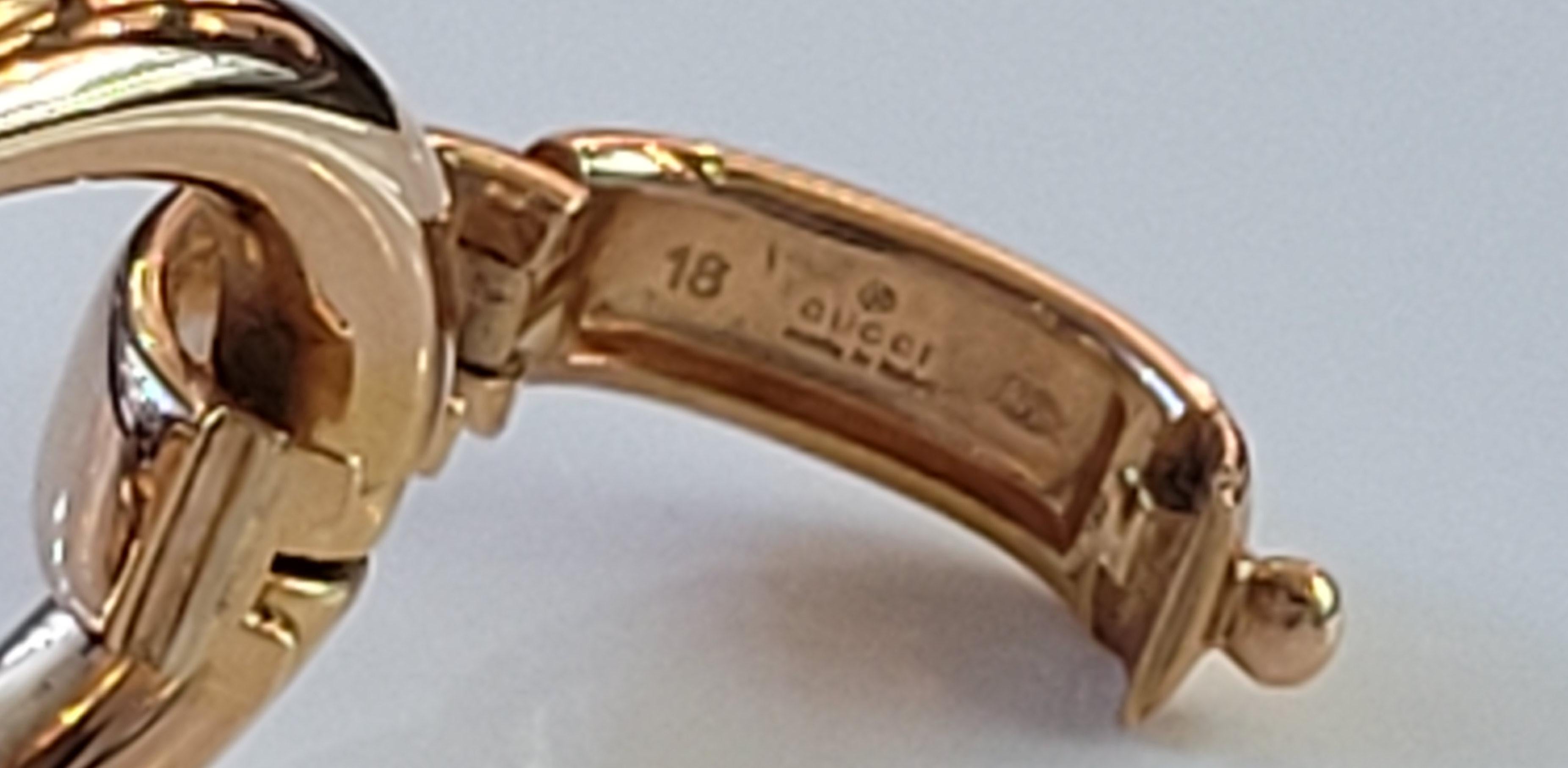Gucci Rose Gold Horsebit Link Bracelet In Excellent Condition In New York, NY