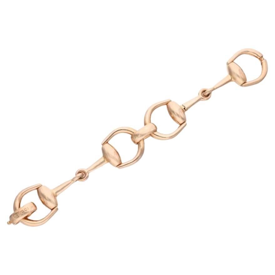 Gucci Rose Gold Horsebit Link Bracelet