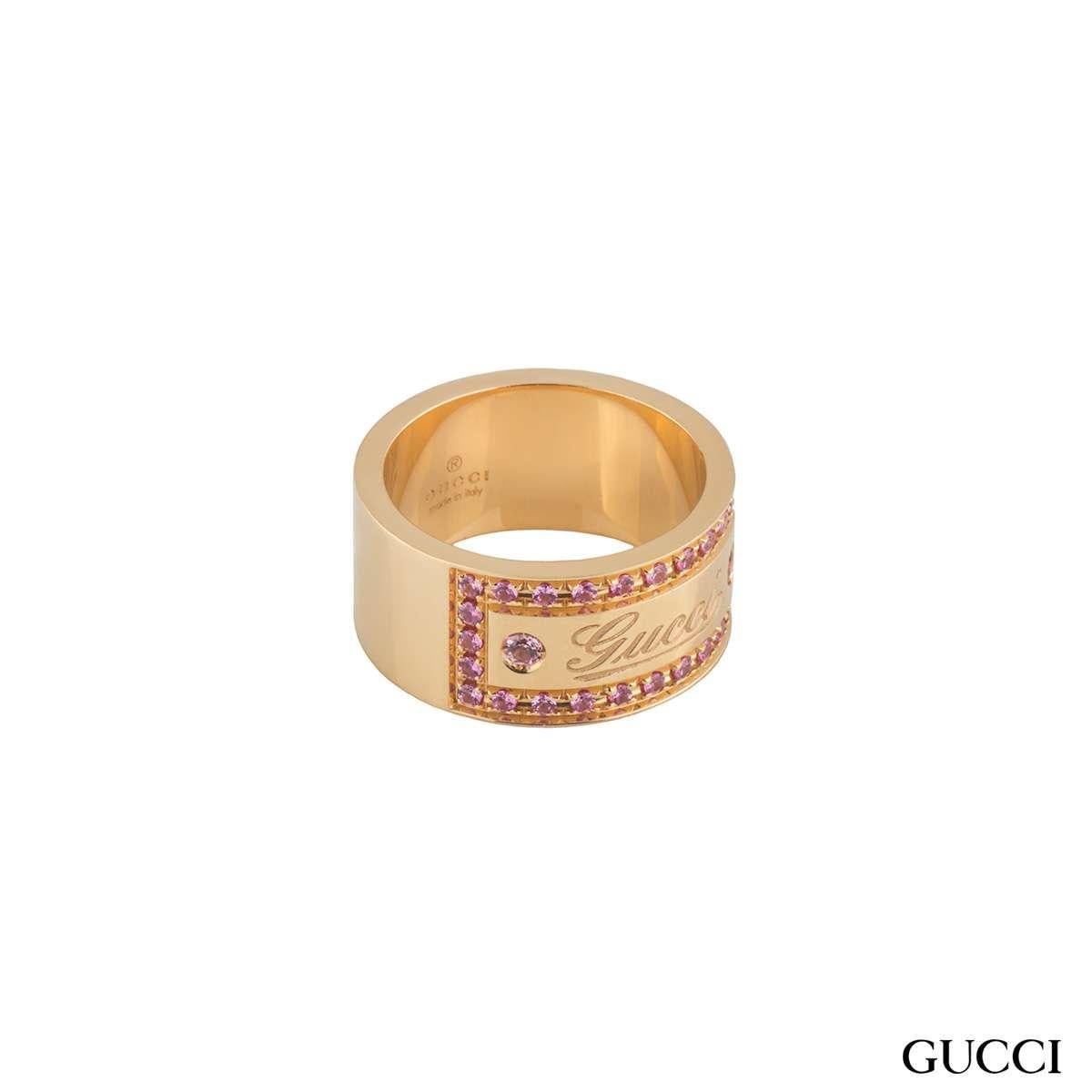 Gucci, bague à anneau en or rose et spinelle rose Excellent état - En vente à London, GB