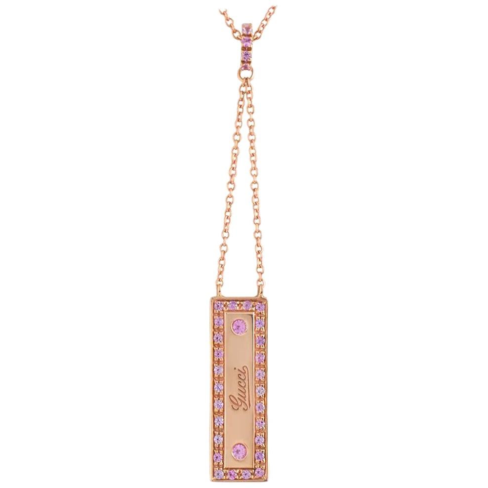 Gucci Pendentif en or rose et spinelle rose