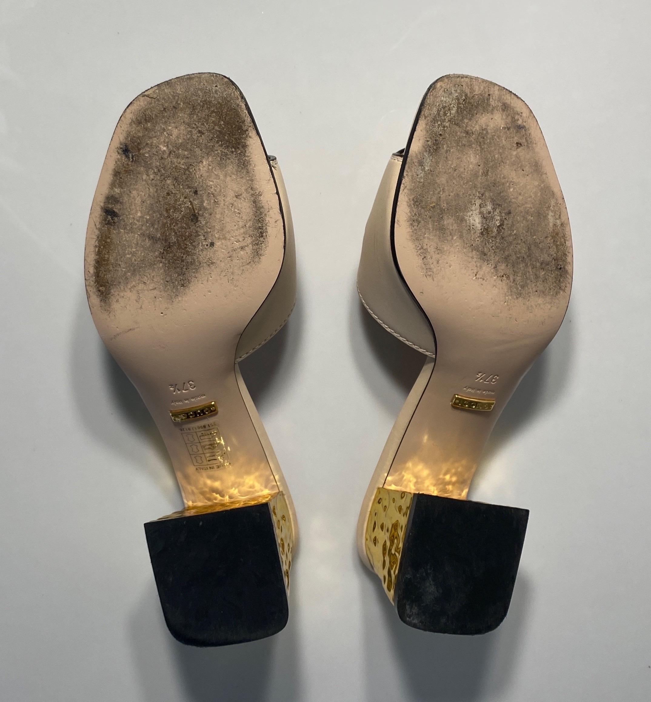 Gucci Rose Leather Interlocking G Cut-out Sandal - Size 37.5 12