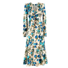 Gucci rose-print silk-twill midi dress - New Season US 4