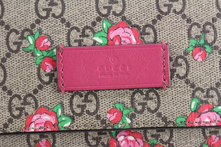 Gucci Roses Beige Monogram Supreme GG Rosebud Diaper Bag 43gk613s