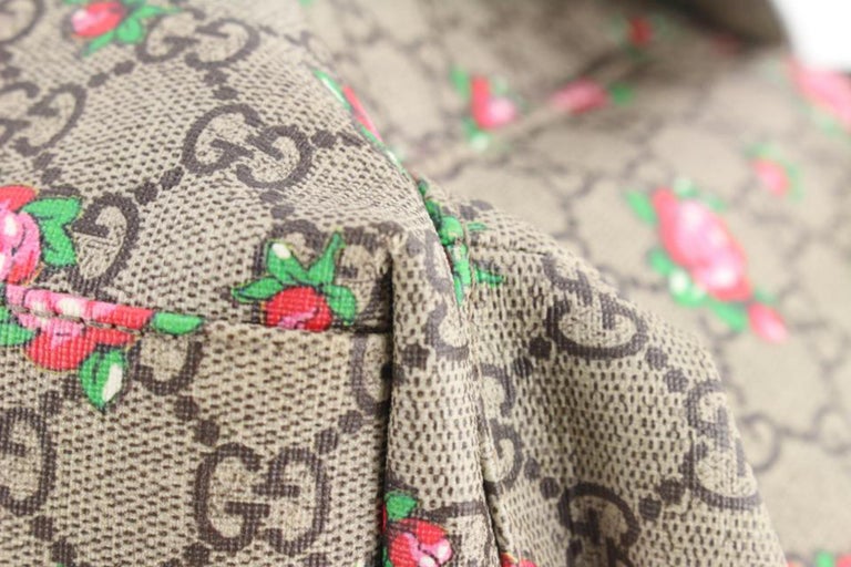 Gucci Roses Beige Monogram Supreme GG Rosebud Diaper Bag 43gk613s