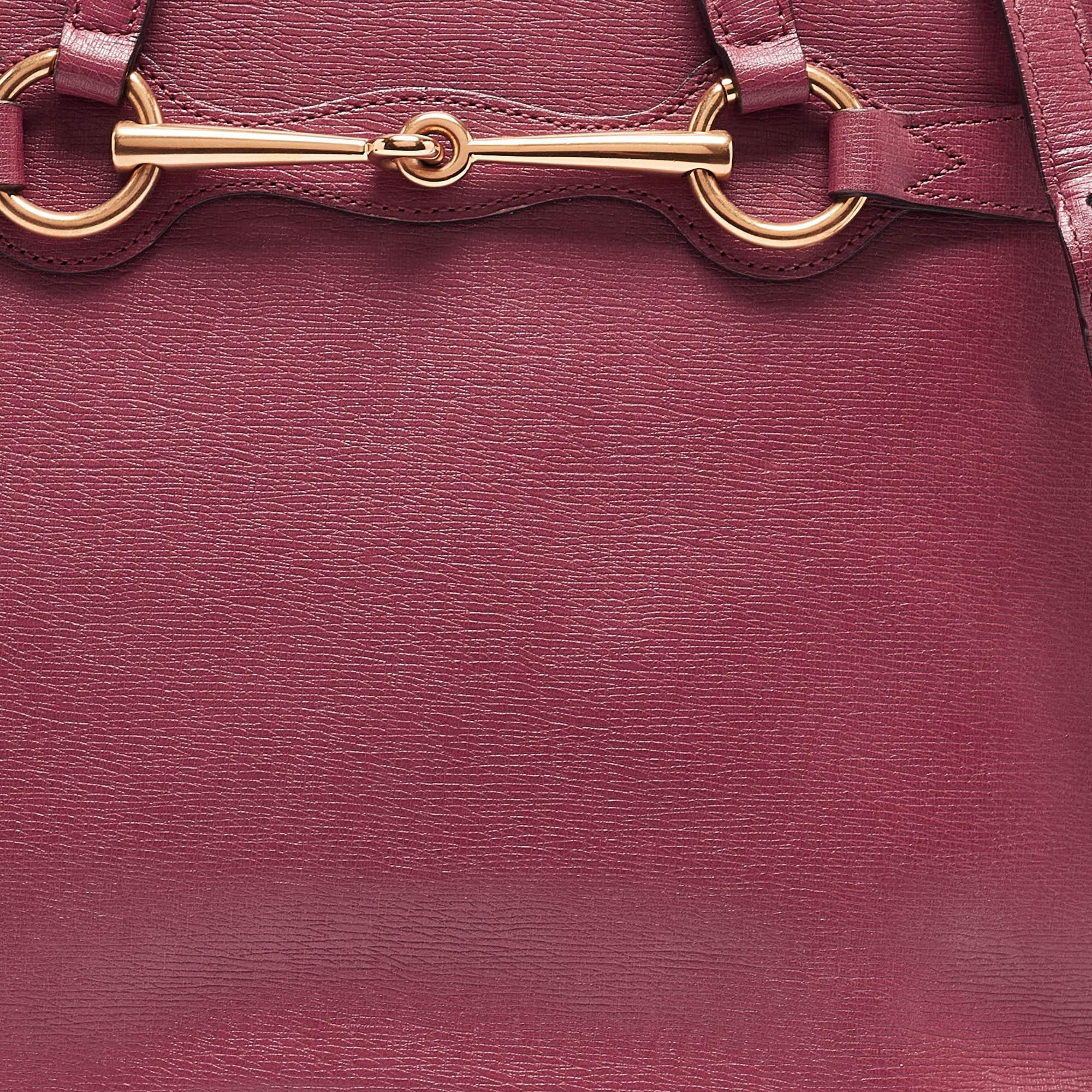 Gucci Rosewood Pink Leather Medium Bright Bit Tote 1