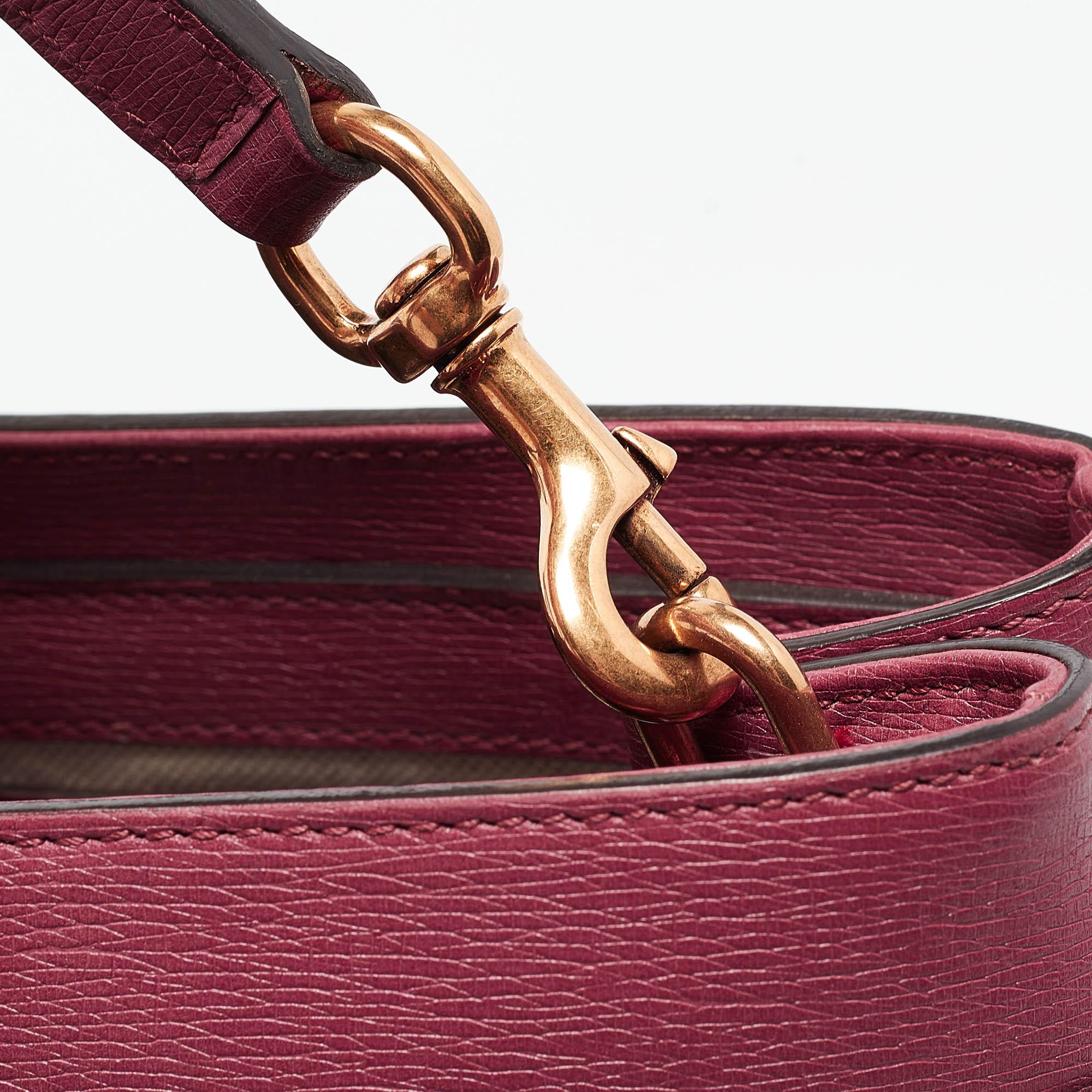 Gucci Rosewood Pink Leather Medium Bright Bit Tote 2