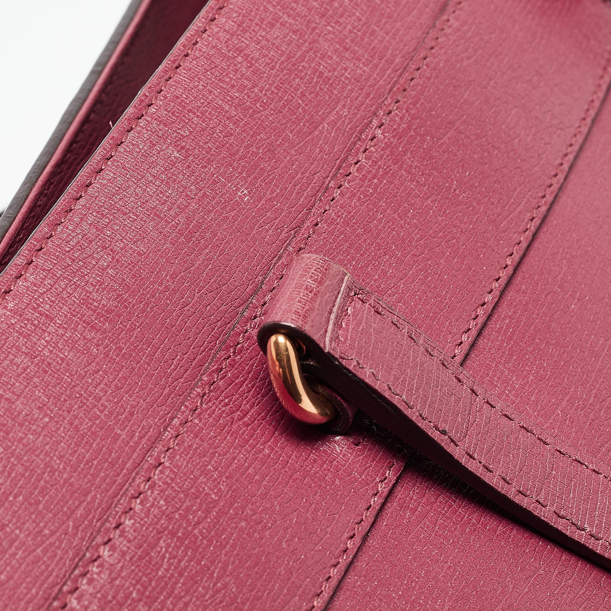 Gucci Rosewood Pink Leather Medium Bright Bit Tote 4