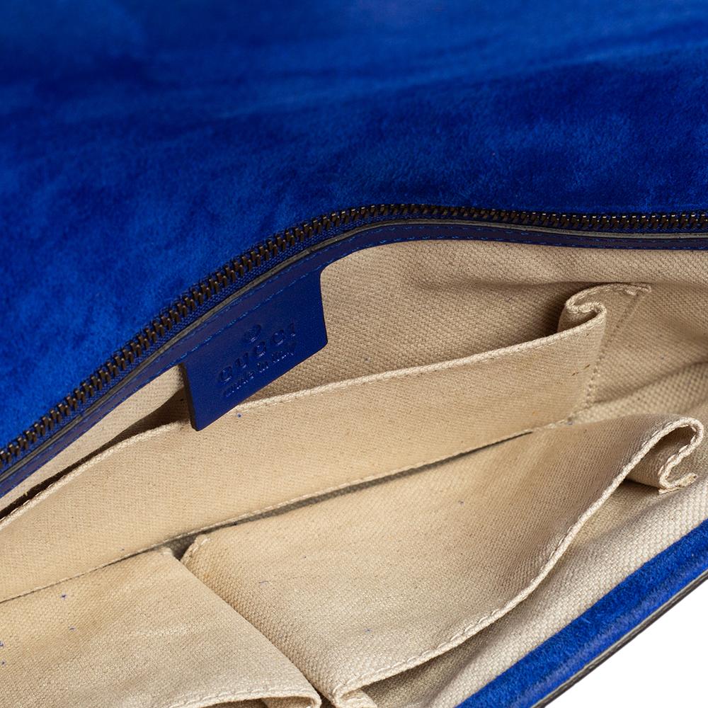 Gucci Royal Blue Patent Leather Bright Bit Clutch 5