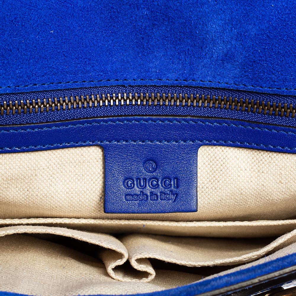 Gucci Royal Blue Patent Leather Bright Bit Clutch 1