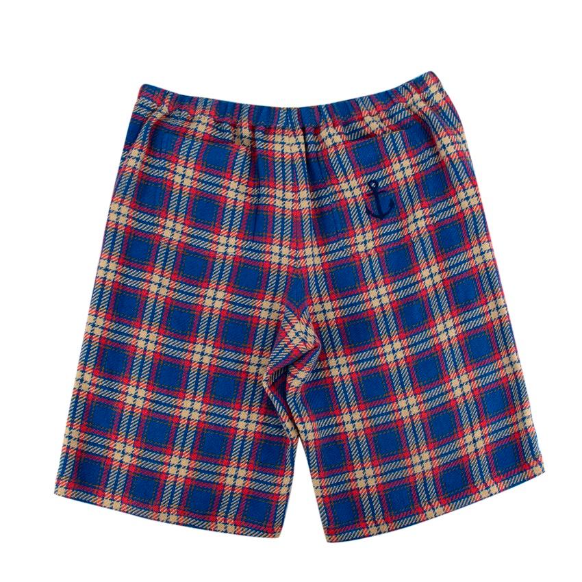 Gucci Royal Blue Plaid Longline Shorts
 

 - Tartan plaid in a bright blue with red and cream overlay
 - Golf-inspired styling
 -Elasticated waist 
 -Two insert pockets and top open pockets at the rear 
 - Anchor embroidery on the back hip
 

