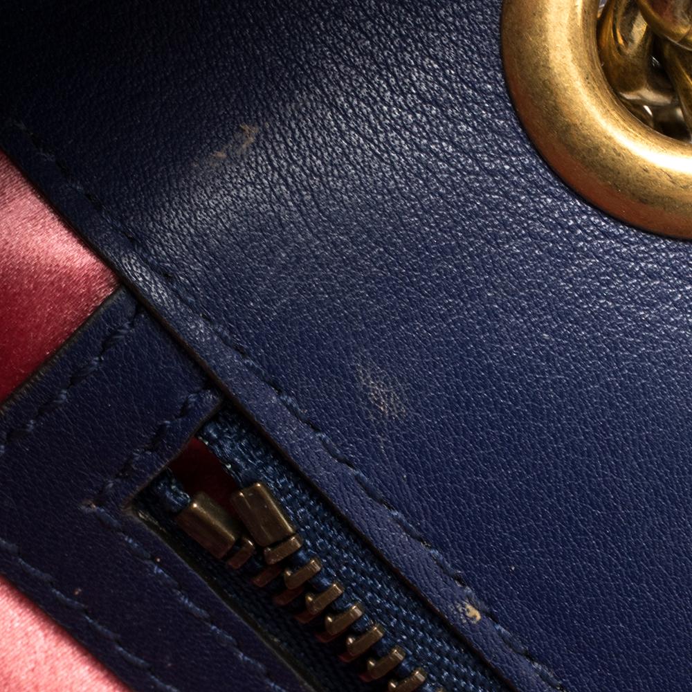 Women's Gucci Royal Blue Velvet Small GG Marmont Shoulder Bag