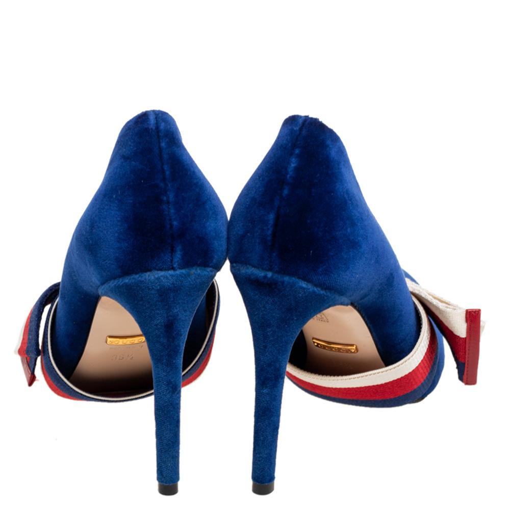 blue velvet heels with bow