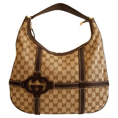 Royal Hobo-Tasche von Gucci aus dunkelbraunem und beigem GG-Leinwand