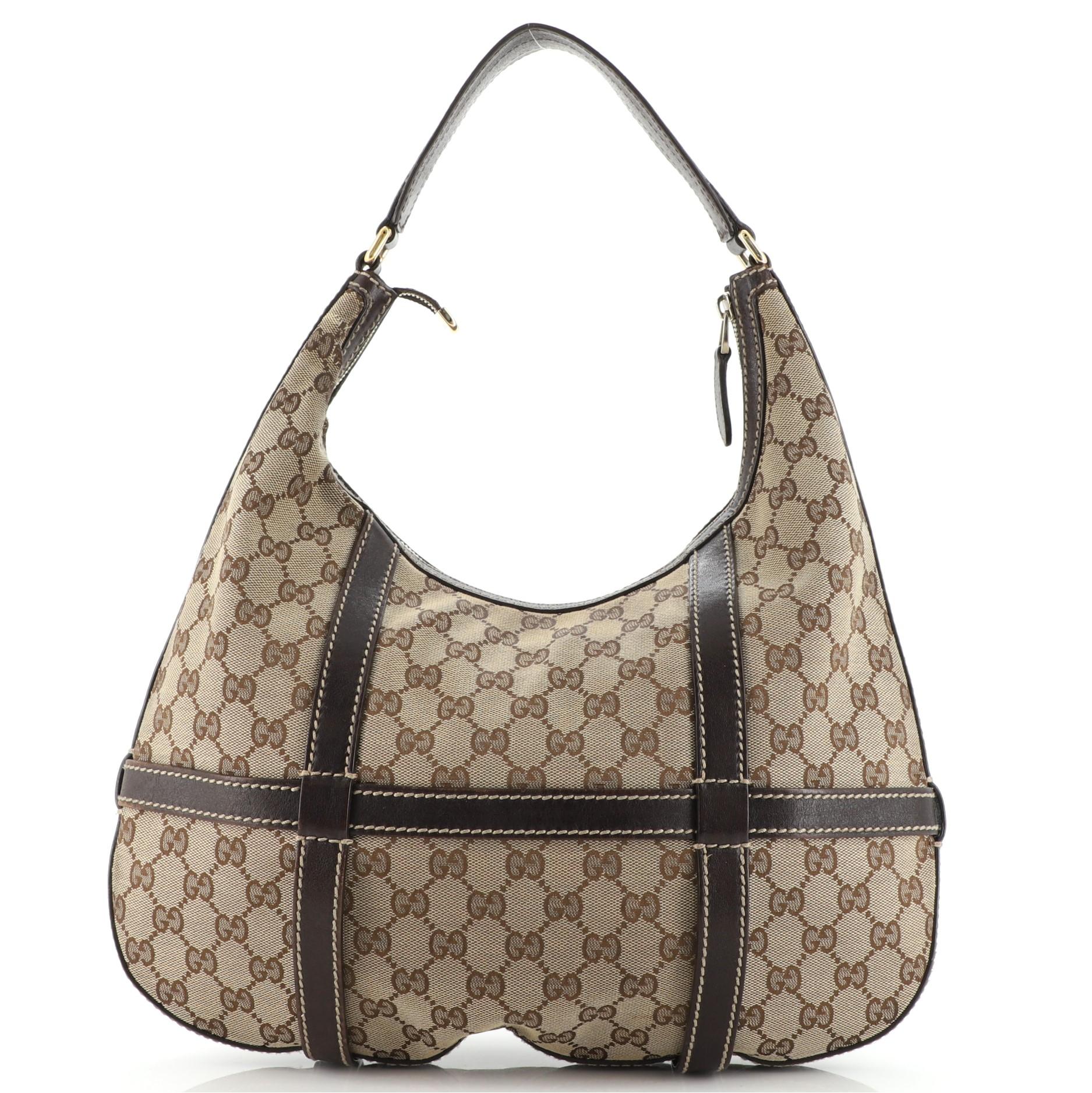 Gucci Royal Hobo GG Segeltuch mit Leder (Grau)