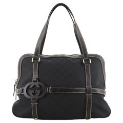 Gucci Royal Zip Satchel GG Canvas with Leather