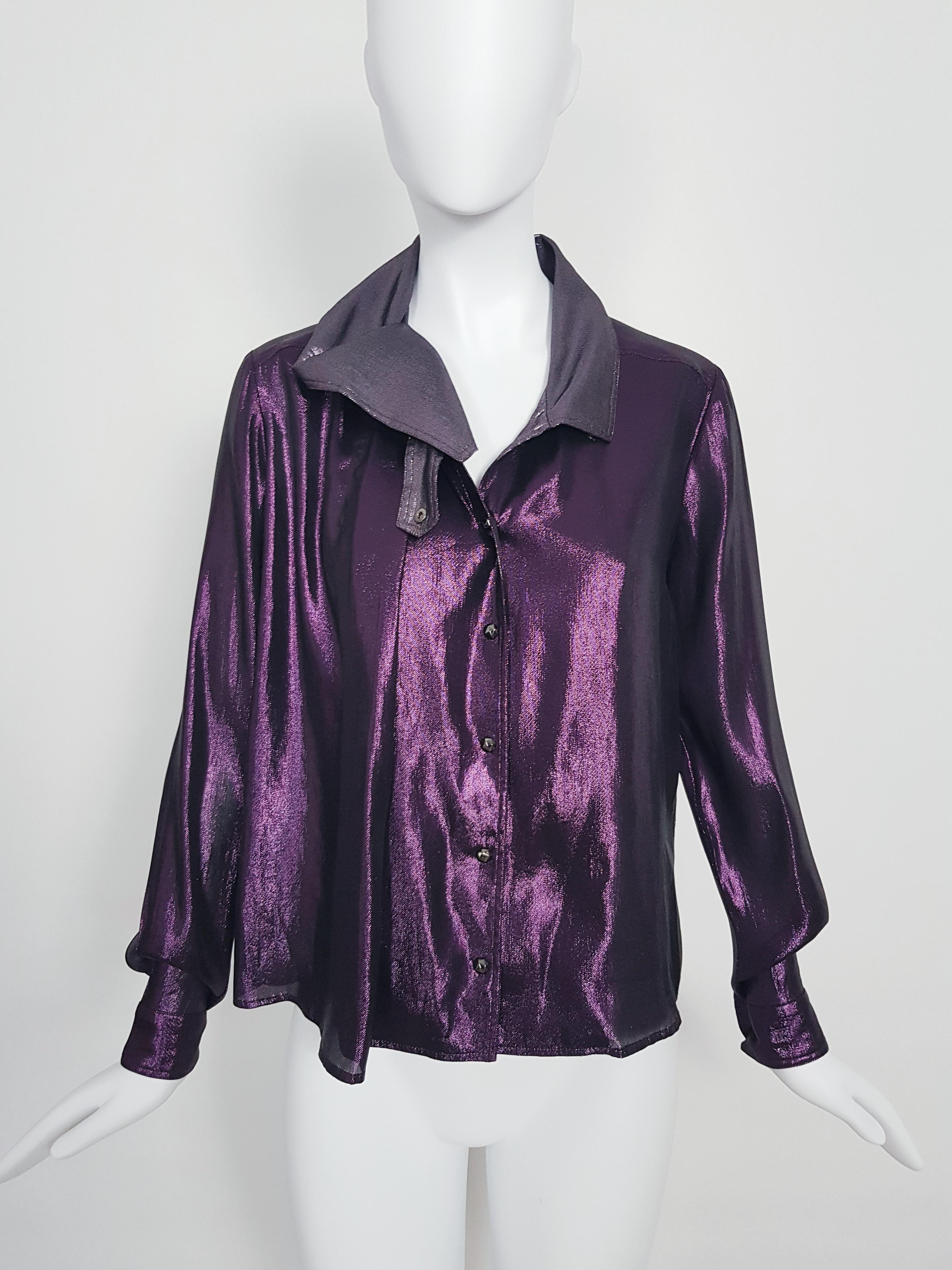 GUCCI RTW FW 2009 silk lurex Shirt In Excellent Condition For Sale In Genève, CH