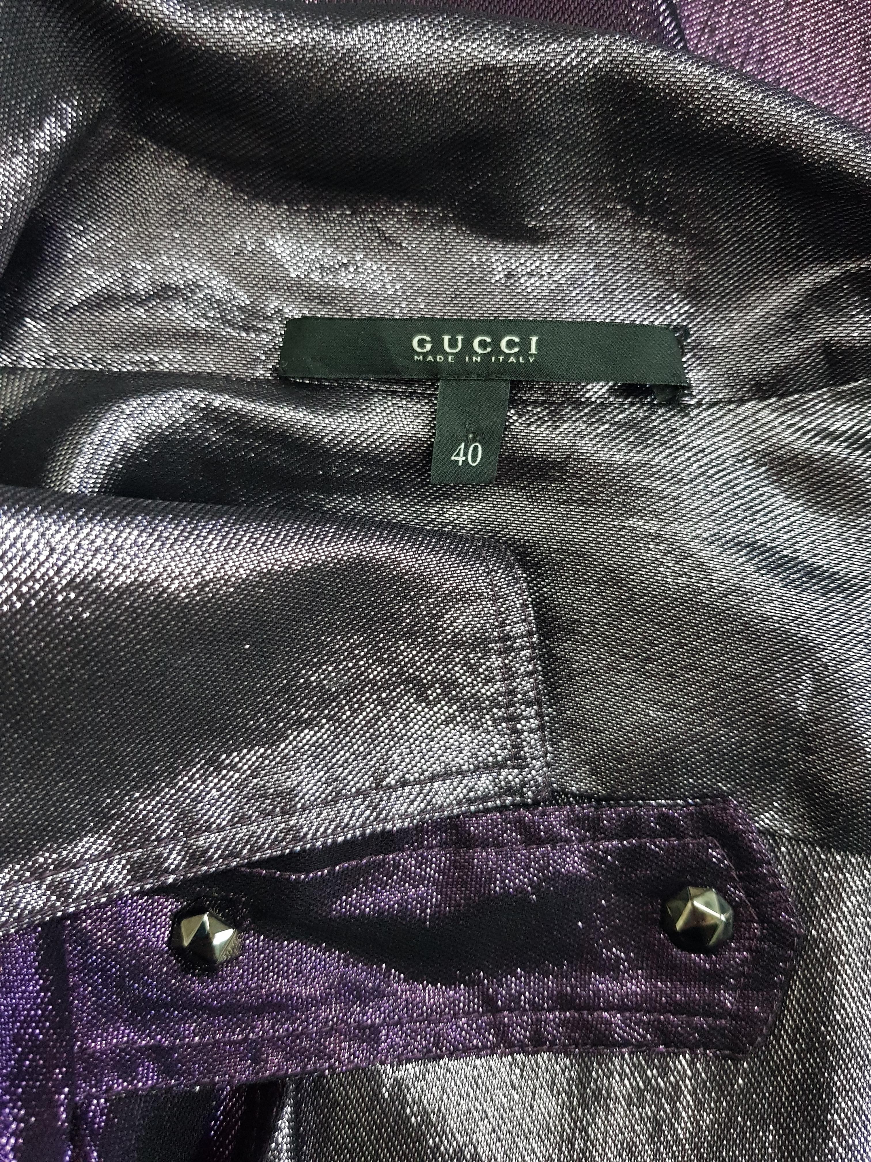 Gucci - Chemise en lurex de soie, neuve avec étiquettes, automne-hiver 2009 en vente 2