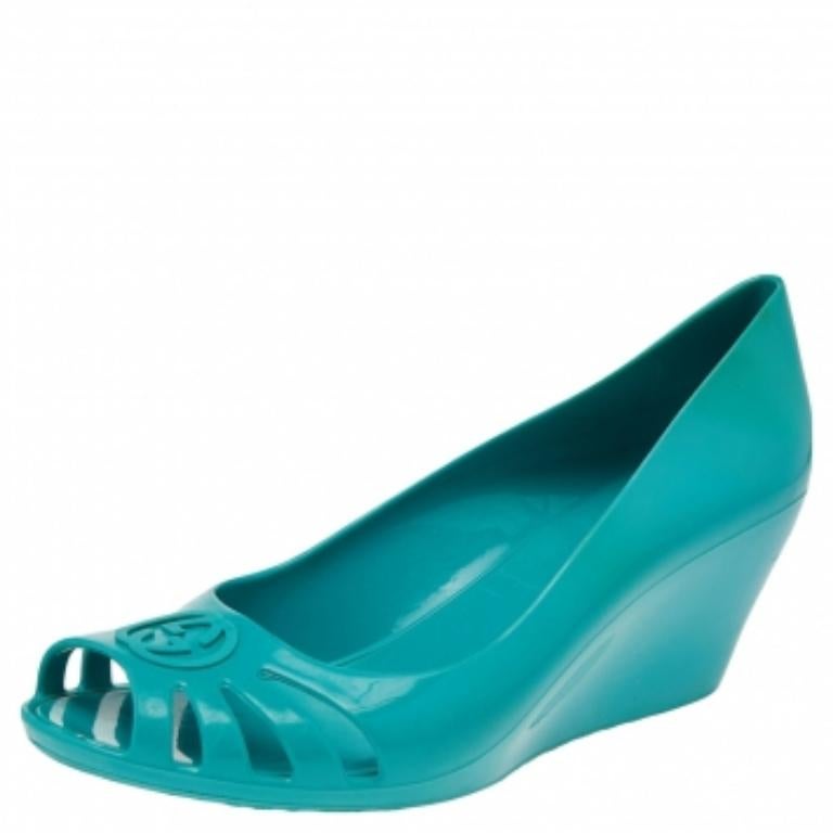 Gucci Rubber Green Marola Pumps Size 37 3