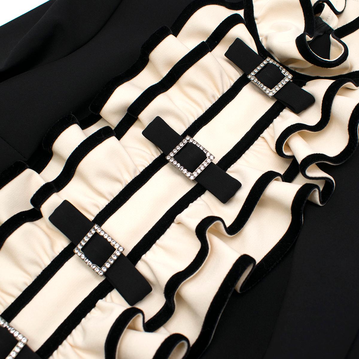 Gucci ruffle-bib black Mini Dress US 6 For Sale 1