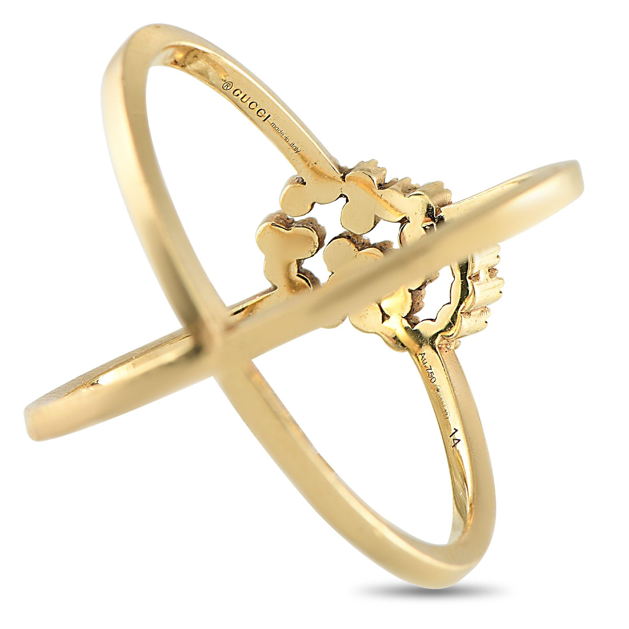 Anillo de diamantes Gucci Running de oro amarillo de 18 quilates Corte redondo en venta