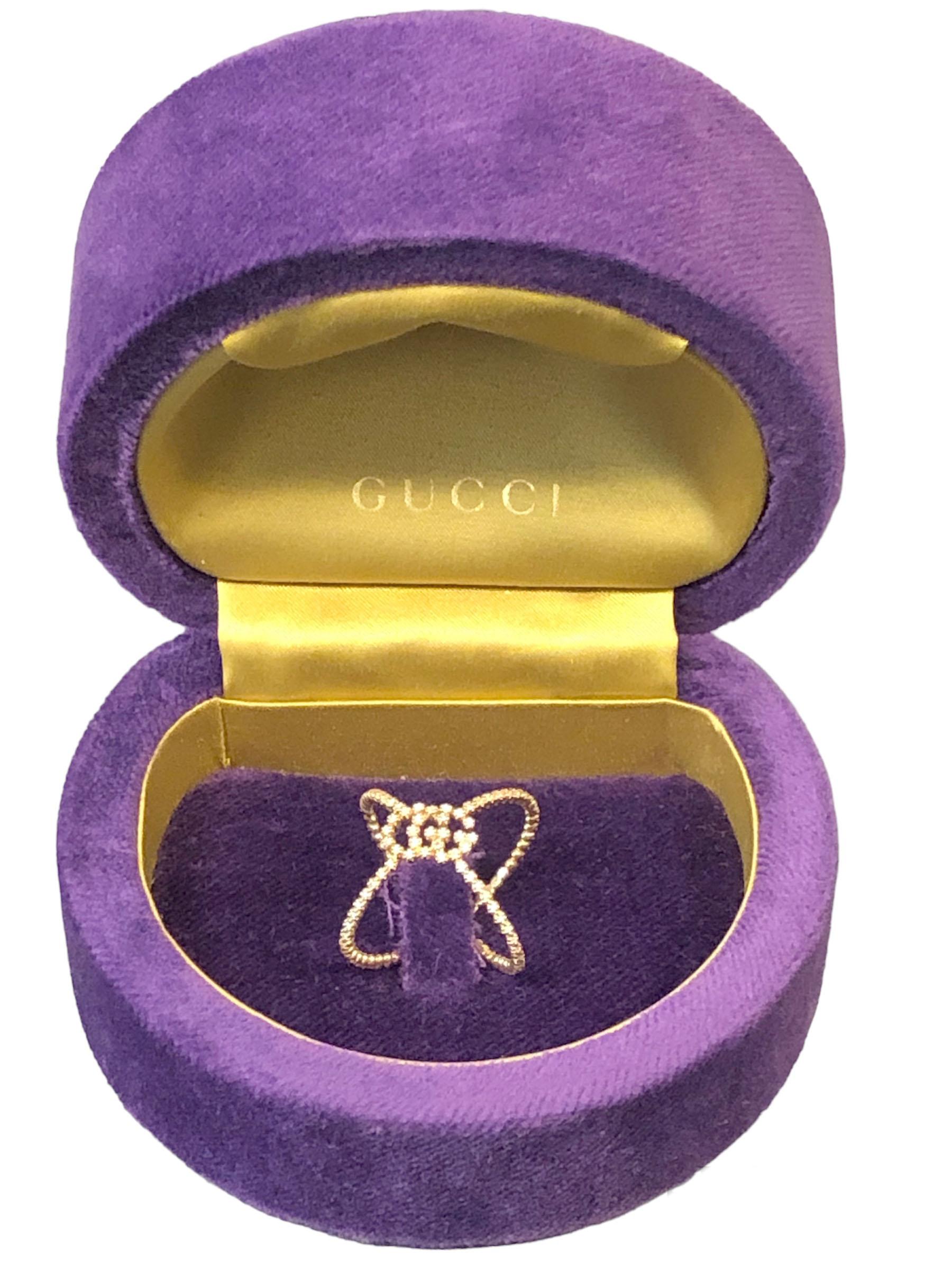 Gucci Running Diamond X  Yellow Gold and Diamond Ring 1
