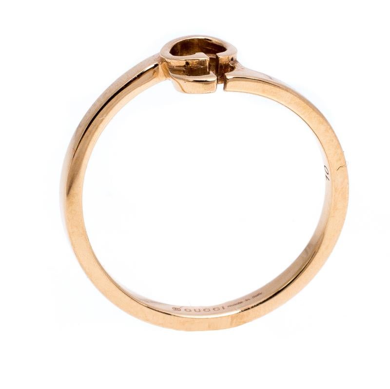 Contemporary Gucci Running G 18K Rose Gold Ring Size 50.5