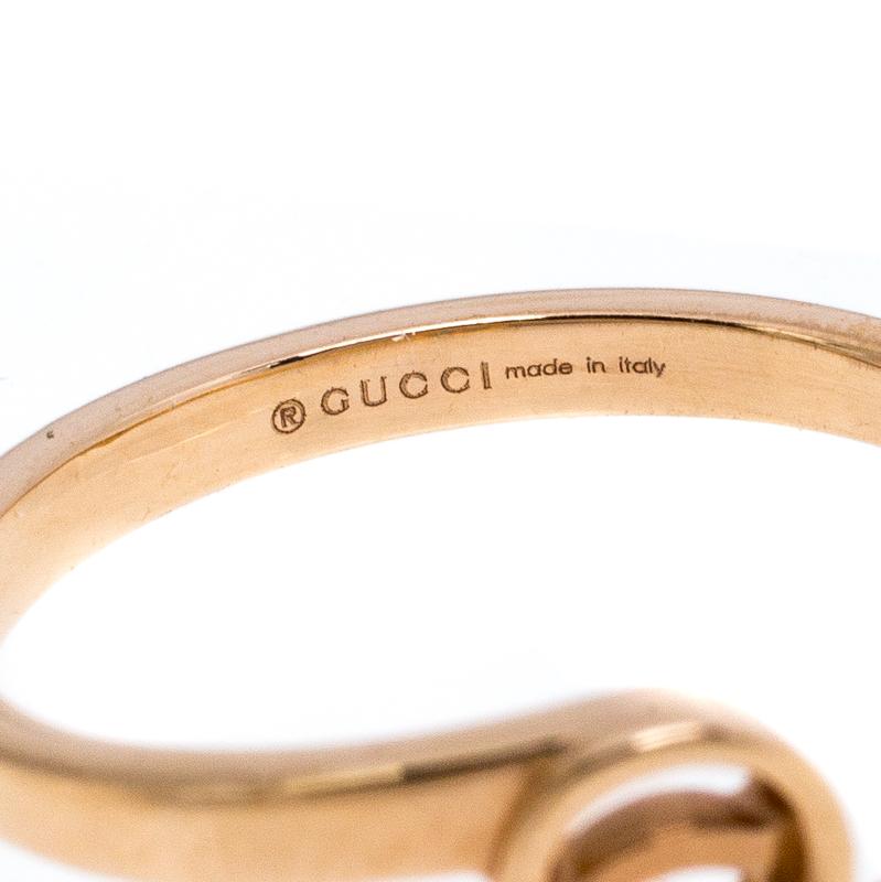 Women's Gucci Running G 18K Rose Gold Ring Size 50.5