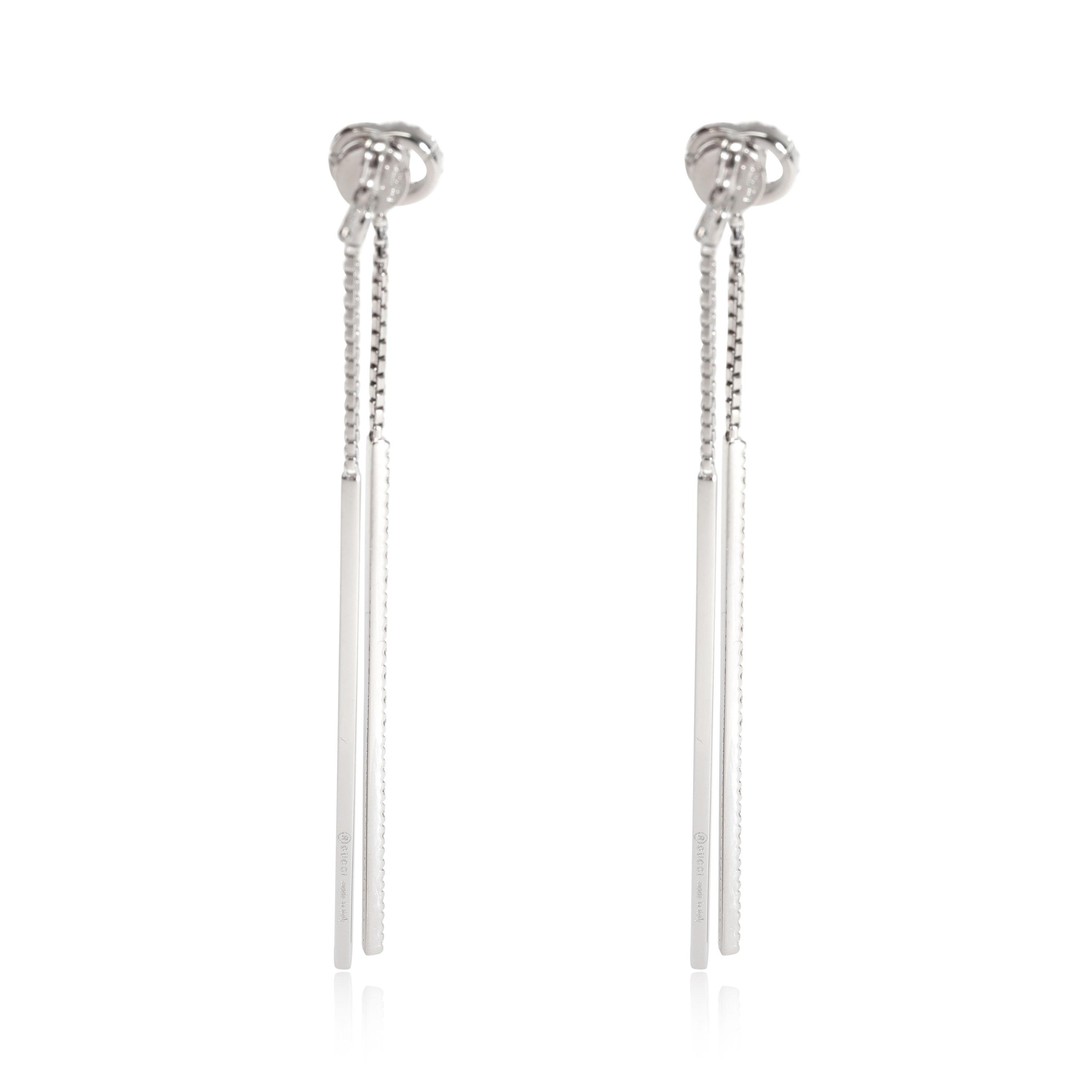 Gucci Running G Diamond Drop Earrings in 18k White Gold 0.56 CTW

PRIMARY DETAILS
SKU: 114444
Listing Title: Gucci Running G Diamond Drop Earrings in 18k White Gold 0.56 CTW
Condition Description: Length is 2 3/8 inches. Retails for USD 3800. Comes