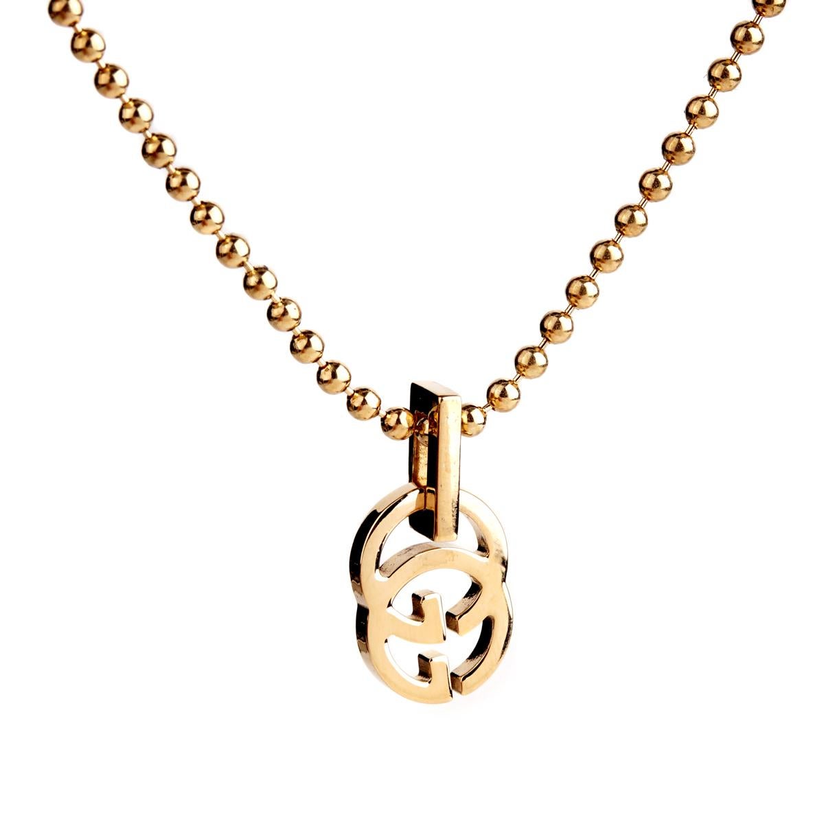 Gucci Running G Gold Necklace at 1stDibs | gucci necklace gold, gucci  running g necklace, gucci gold pendant