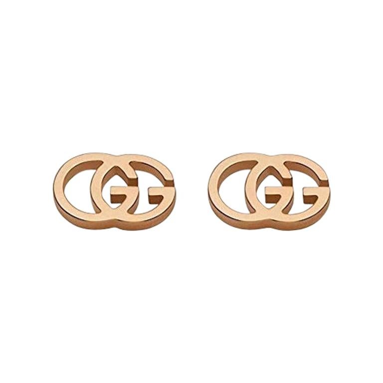 Gucci Running G Stud Earrings in 18 Karat Rose Gold YBD94074003