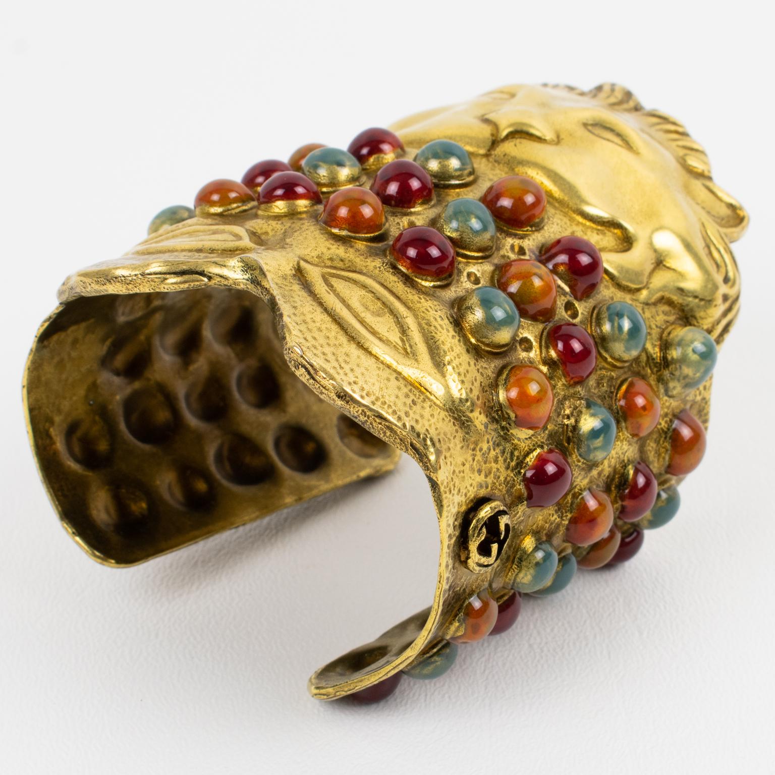 da uomo o donna Bracciale Runway Cruise Collection'S di Gucci in oro e cabochon gioiello in vendita