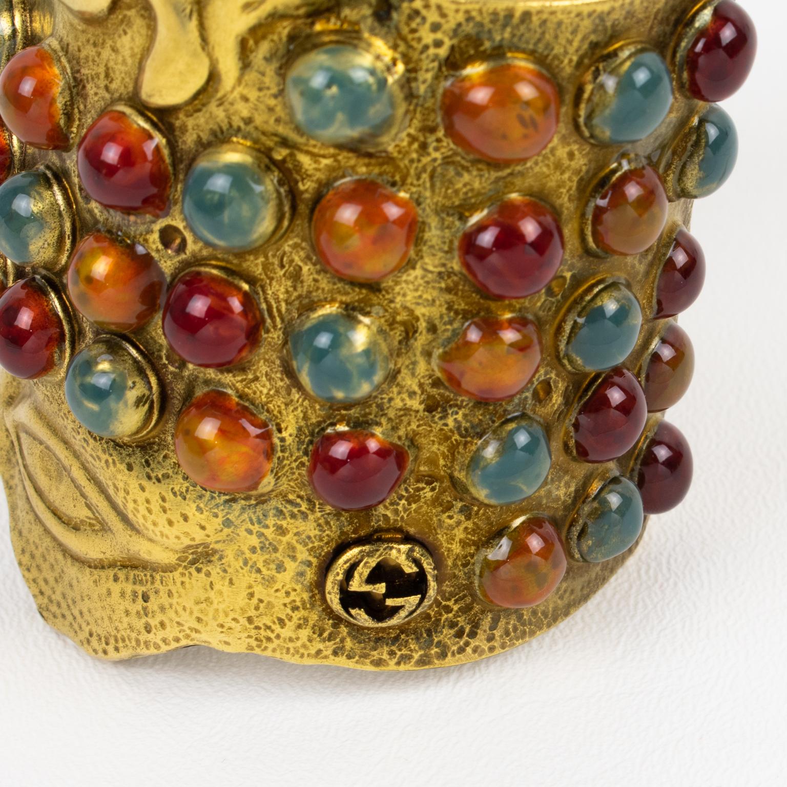 Bracciale Runway Cruise Collection'S di Gucci in oro e cabochon gioiello in vendita 4