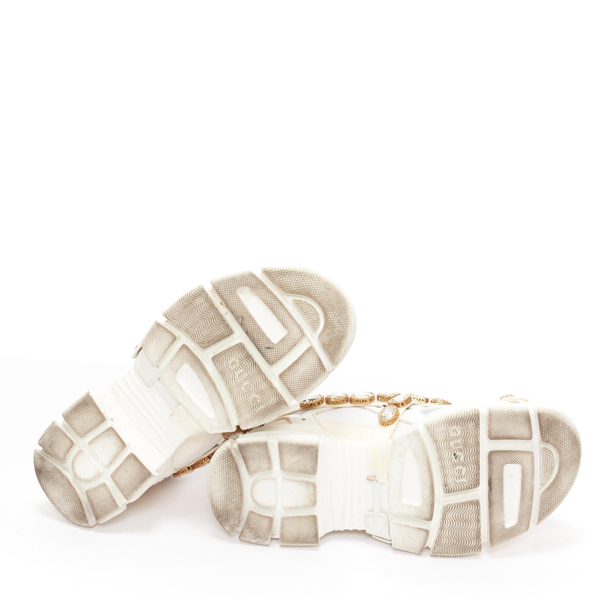 GUCCI Runway Flashtrek cream crystal harness chunky sneakers EU38 7