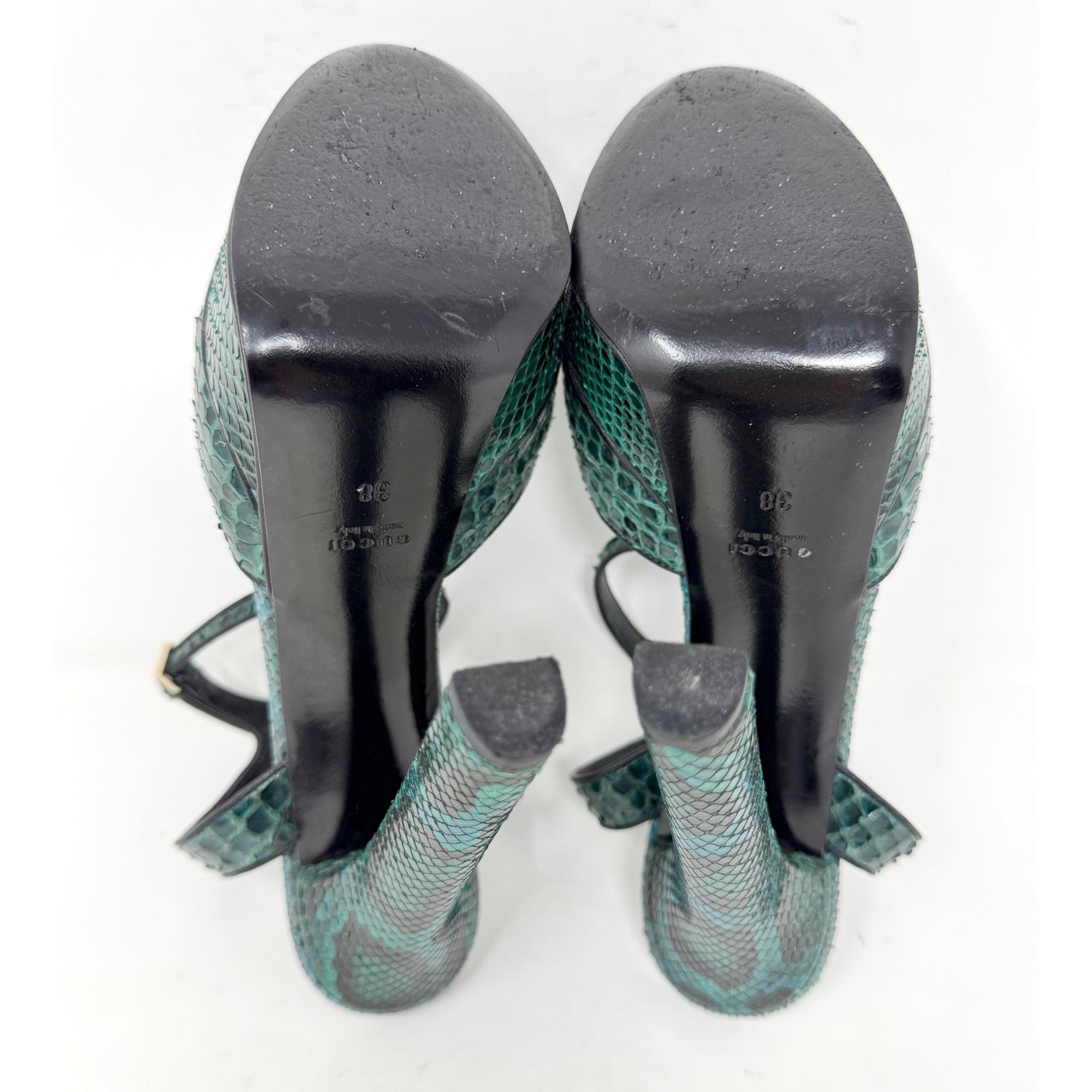 Gucci Runway Fw 2011 Green Python Platform Heels … - image 10