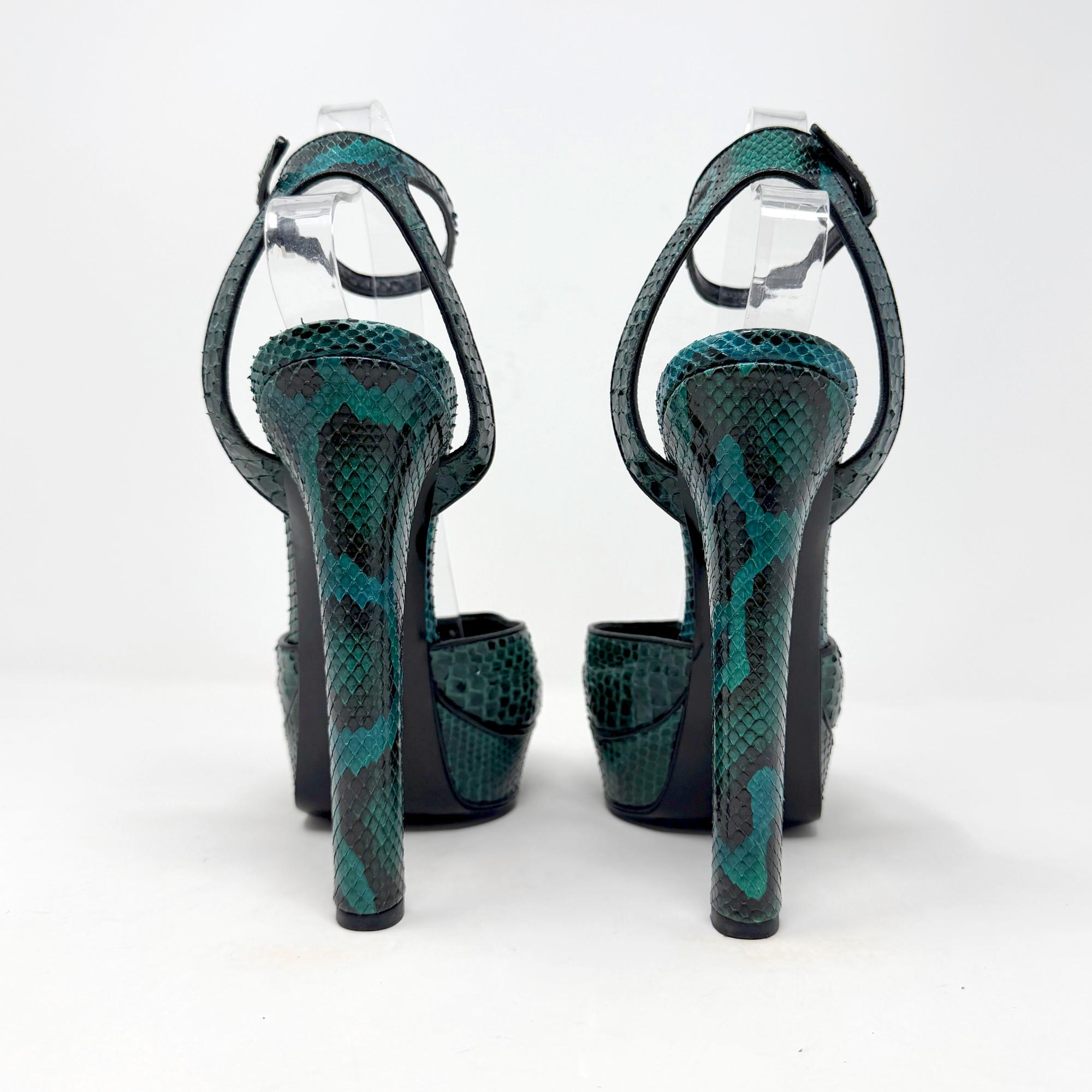 Gucci Runway Fw 2011 Green Python Platform Heels … - image 5