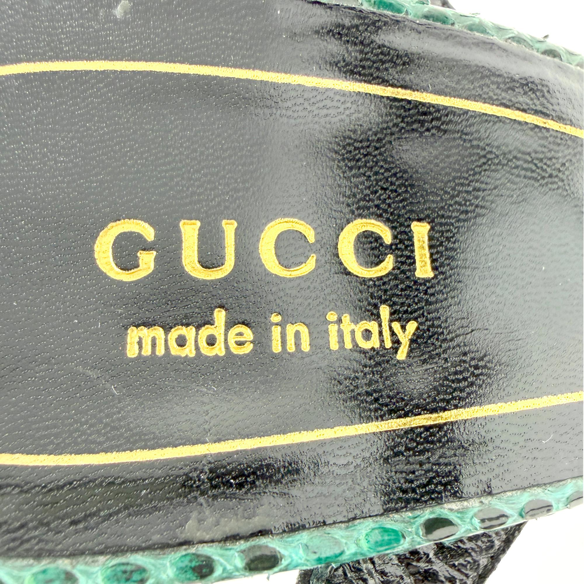 Gucci Runway Fw 2011 Green Python Platform Heels … - image 7