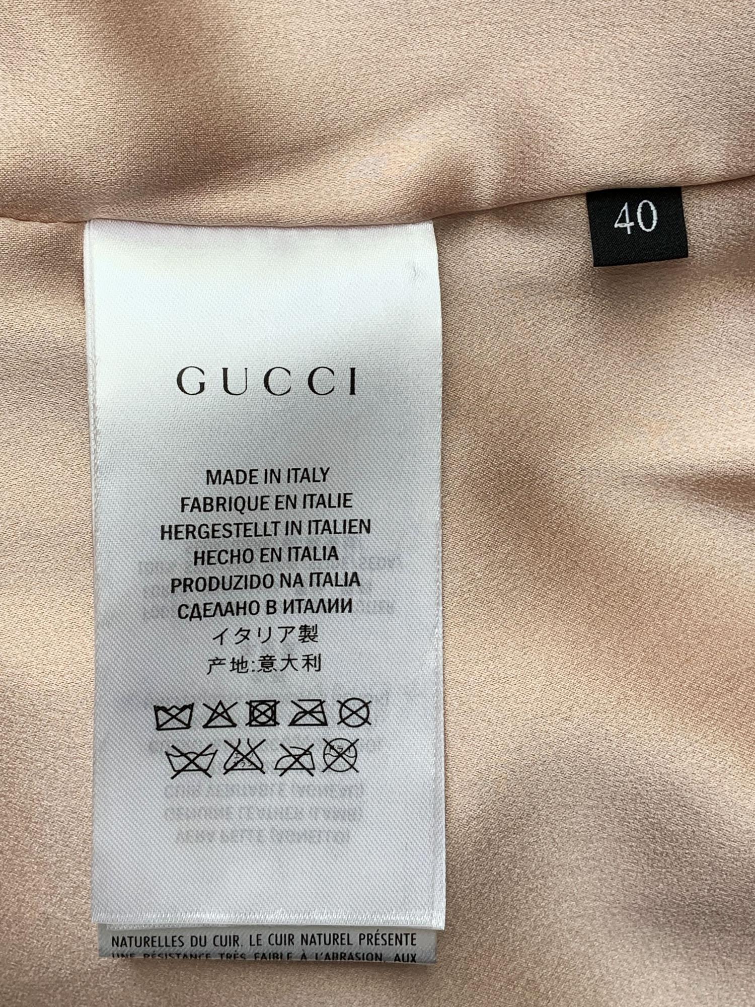 Gucci Runway Lamb Leather Python-Print Trench Coat Italian size 40 For Sale 2