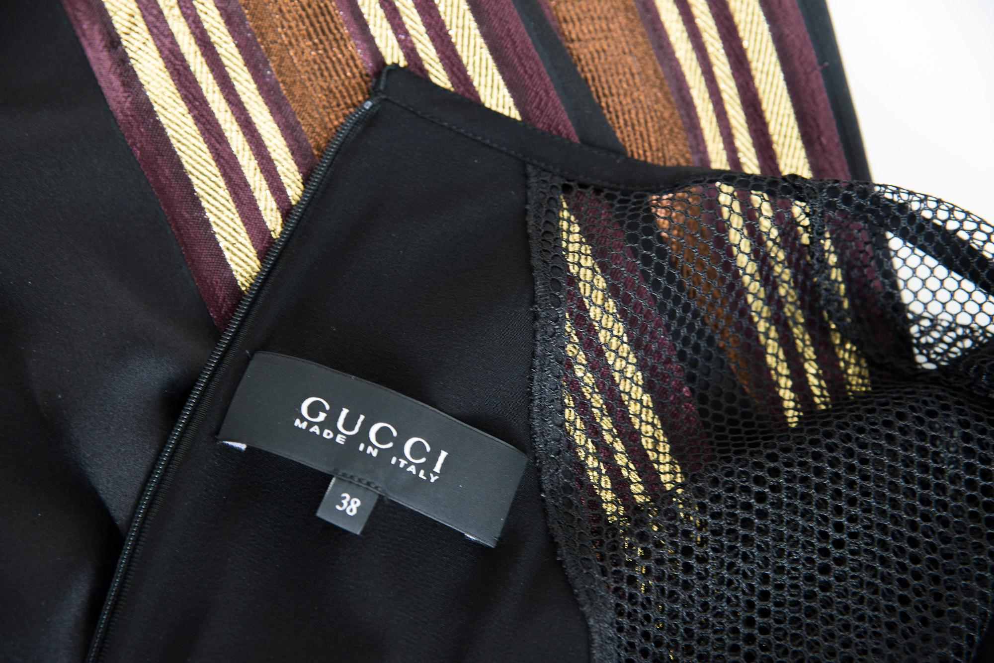 Robe de soirée Gucci Runway en maille et lurex, printemps-été 2014 en vente 14