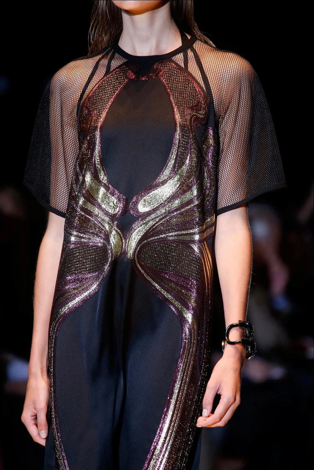Robe de soirée Gucci Runway en maille et lurex, printemps-été 2014 Excellent état - En vente à Geneva, CH