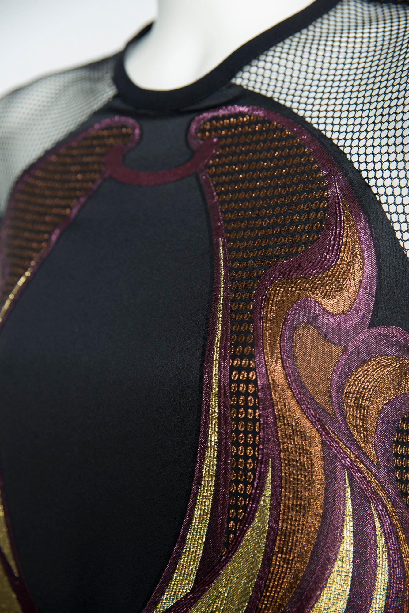 Robe de soirée Gucci Runway en maille et lurex, printemps-été 2014 en vente 3