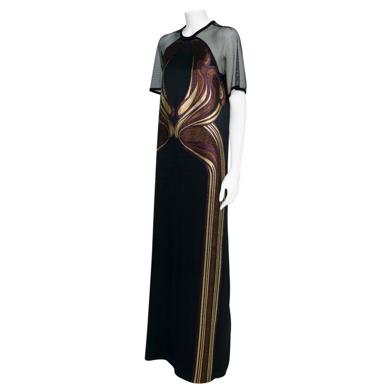 green emerald velvet dress 2004 Gucci by Tom Ford Runway Black Silk Crystal-Snake Strapless Dress main image 1