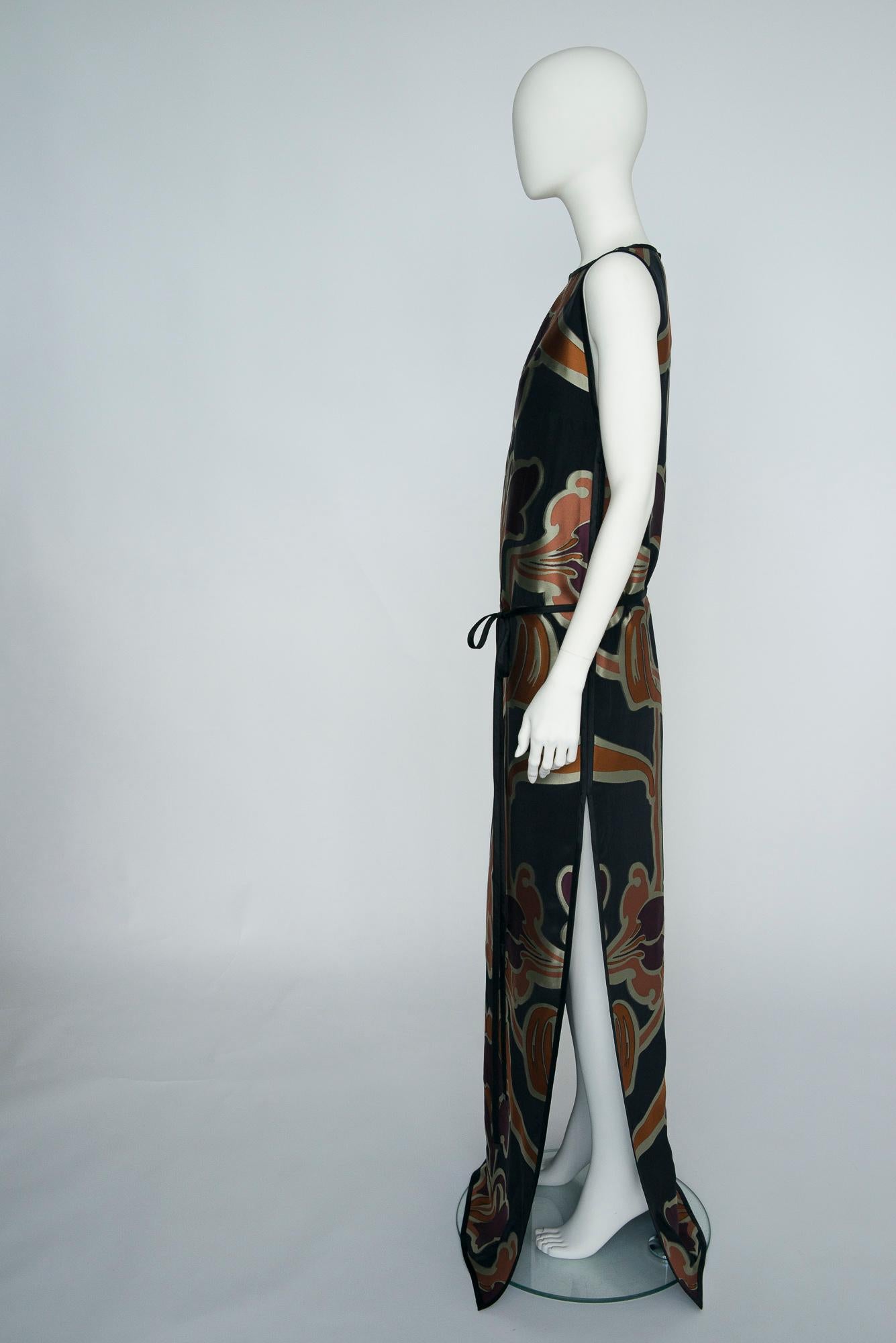 Robe tunique de soirée Gucci Runway en damas de soie, printemps-été 2014 en vente 6