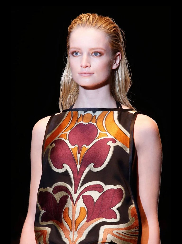 gucci evening dresses 2014 2014 GUCCI Neutral Silk Sexy Fitted Backless Halter Gown main image 1