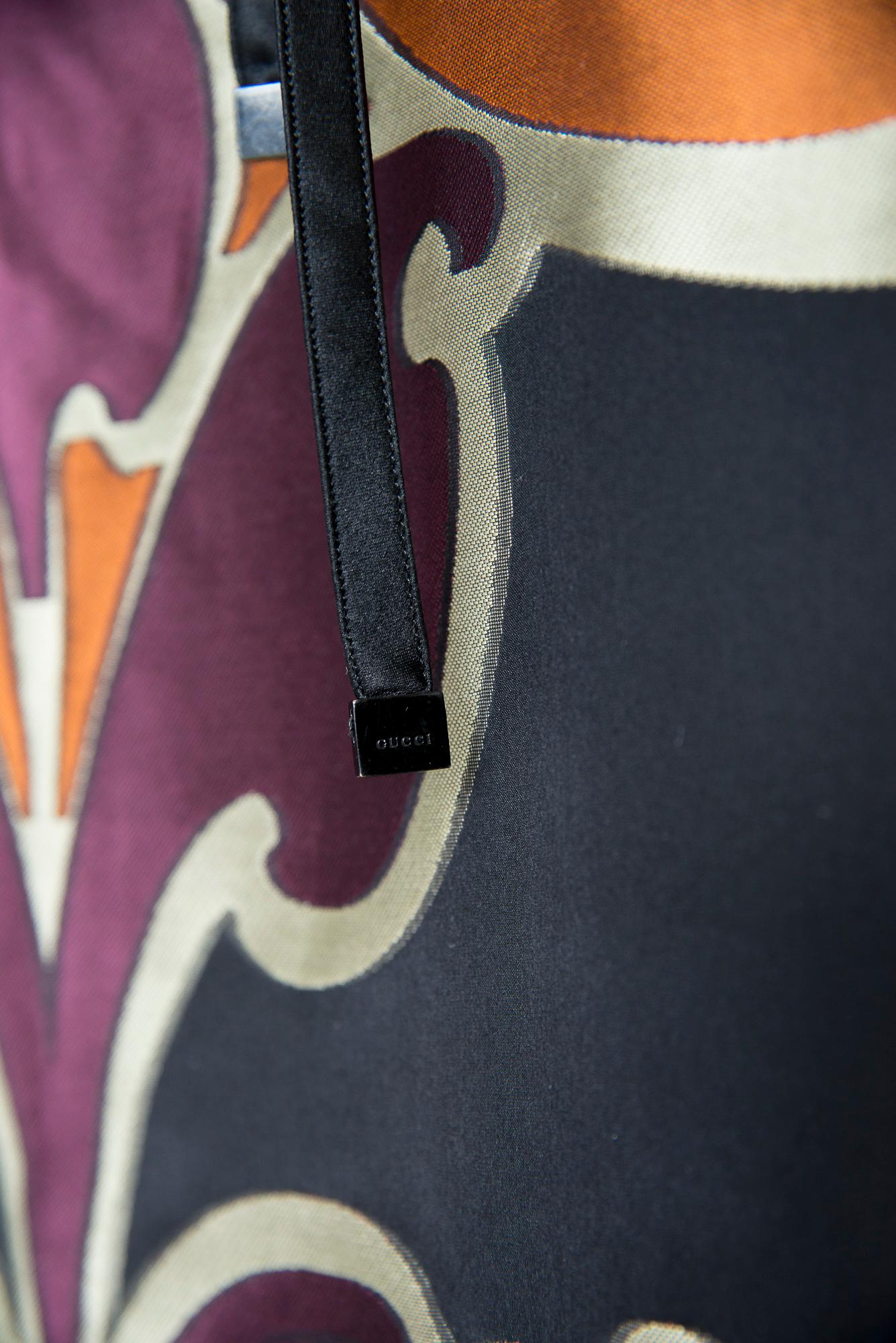 Robe tunique de soirée Gucci Runway en damas de soie, printemps-été 2014 en vente 5