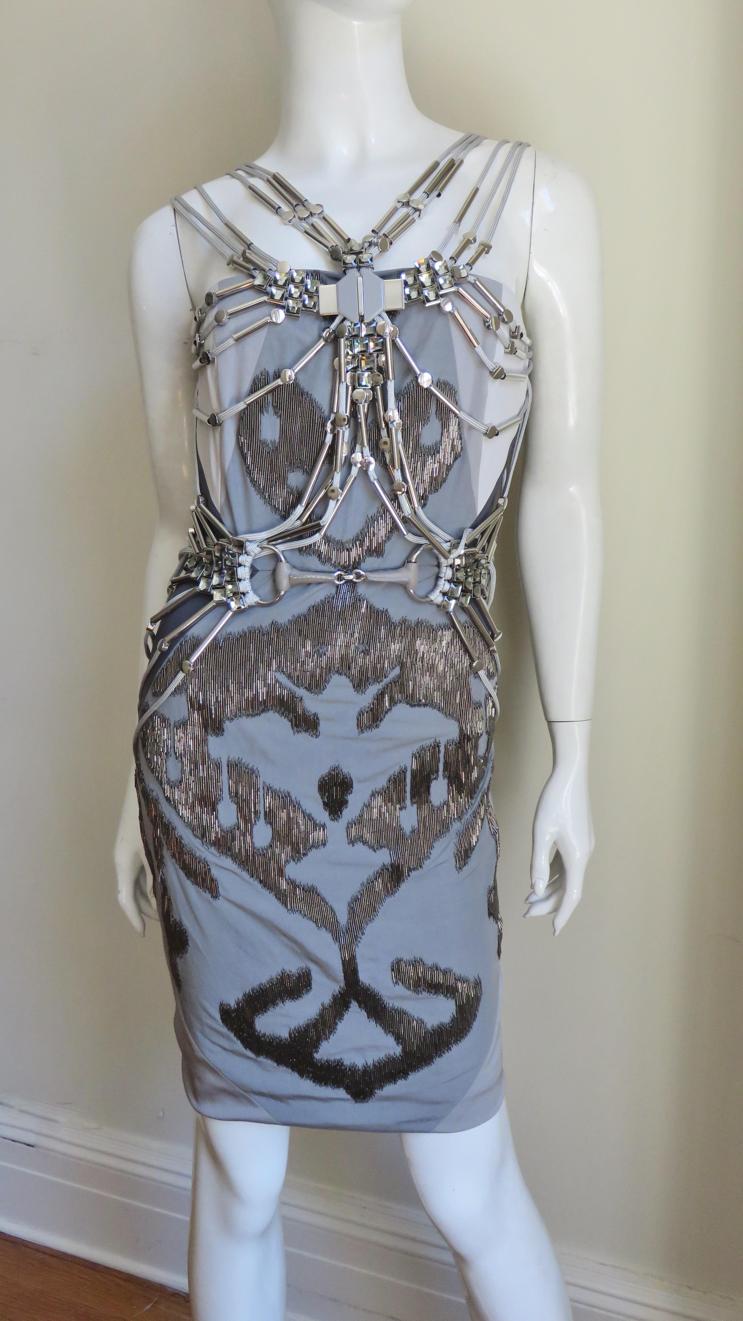 Gucci - Robe en soie ornée de perles et de cristaux Swarovski, SS 2010 en vente 3