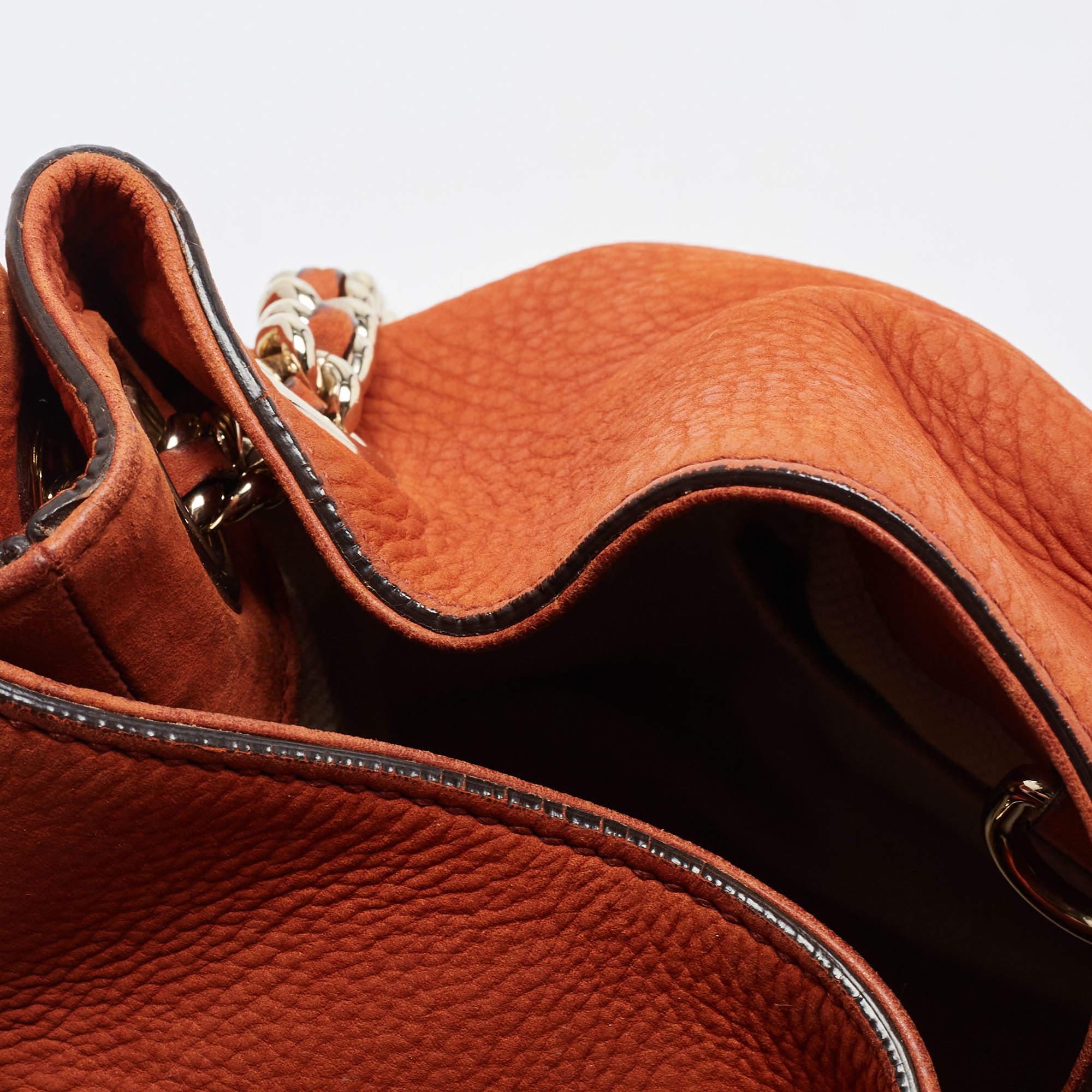 Gucci Rust Brown Nubuck Leather Medium Soho Chain Shoulder Bag 7