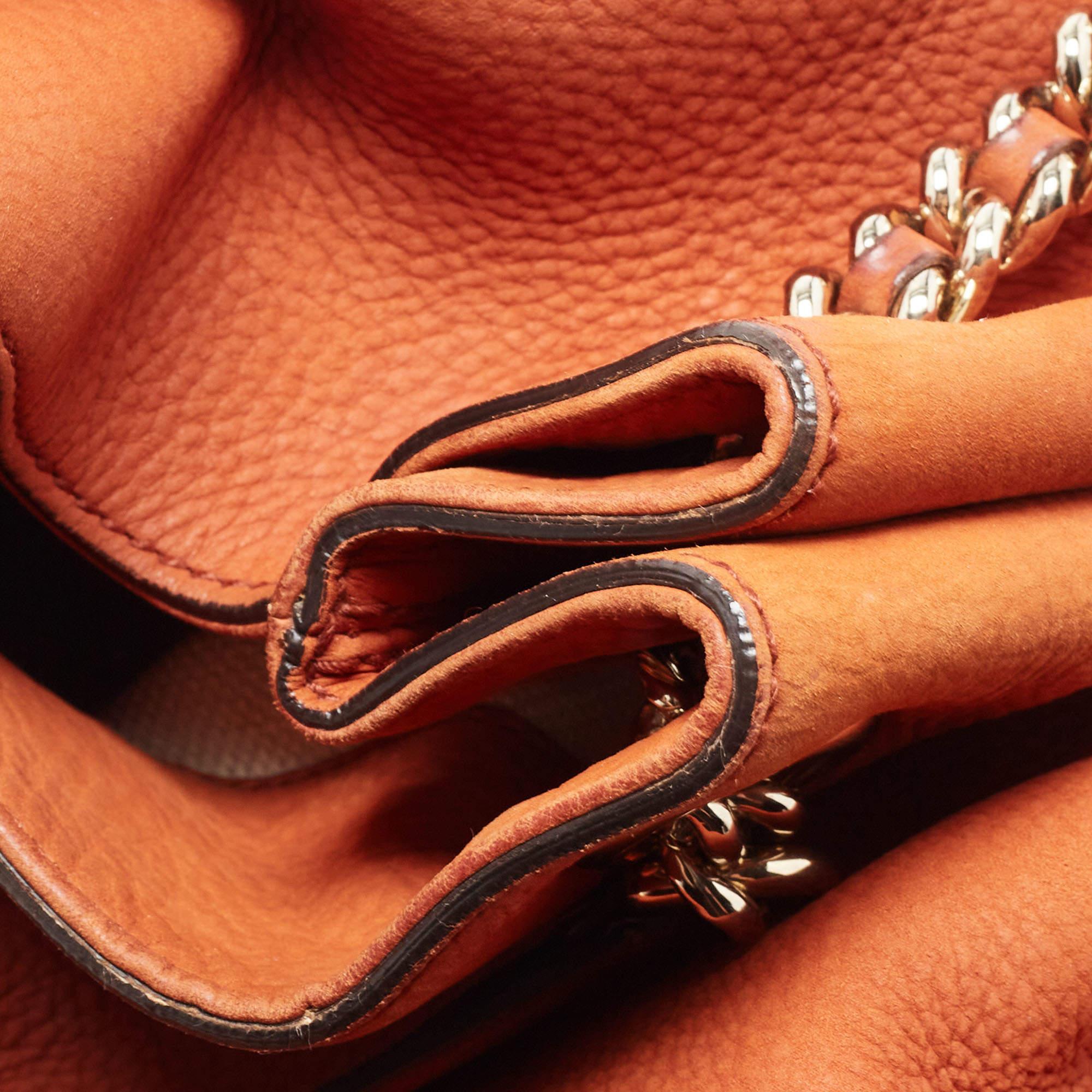 Gucci Rust Brown Nubuck Leather Medium Soho Chain Shoulder Bag 8