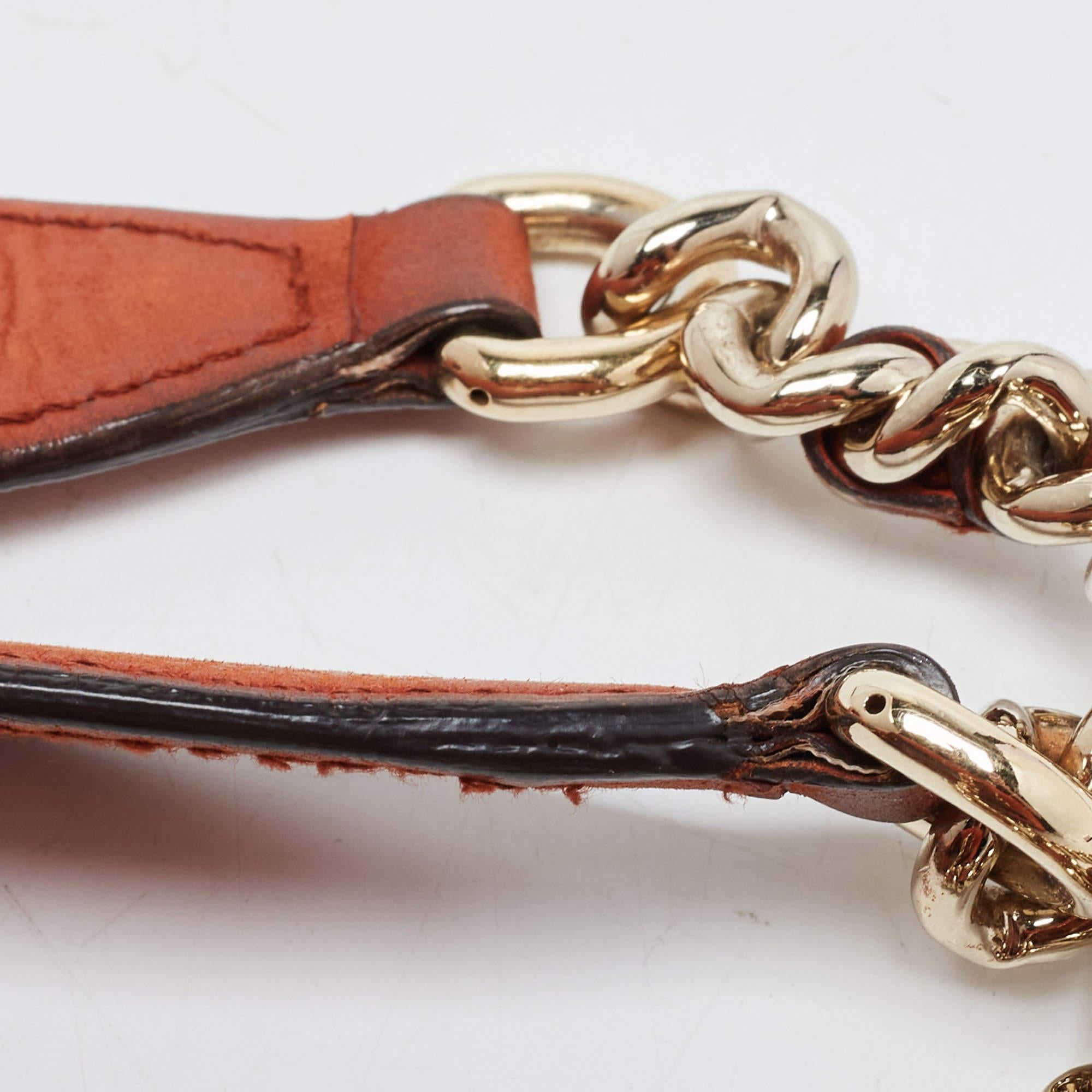 Gucci Rust Brown Nubuck Leather Medium Soho Chain Shoulder Bag 9